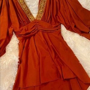 Dressy Top with Beaded Neckline